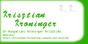krisztian kroninger business card